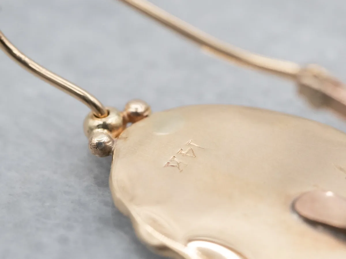 Vintage Gold Cufflink Drop Earrings