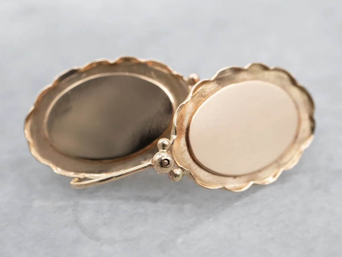 Vintage Gold Cufflink Drop Earrings