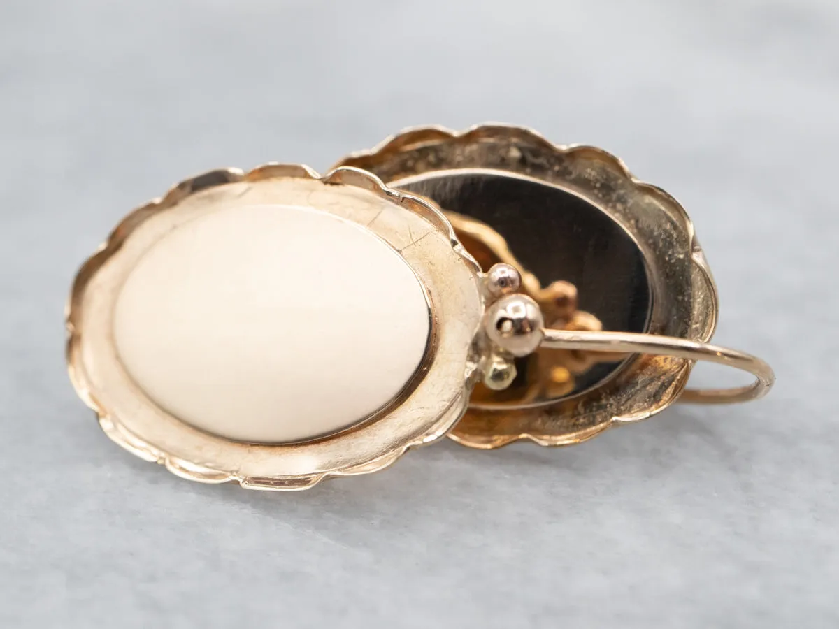 Vintage Gold Cufflink Drop Earrings