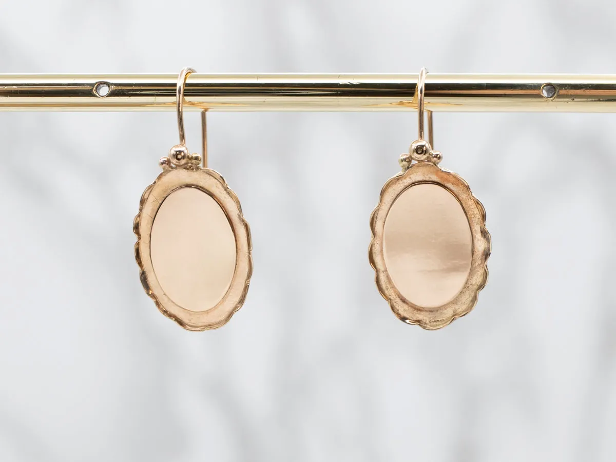 Vintage Gold Cufflink Drop Earrings