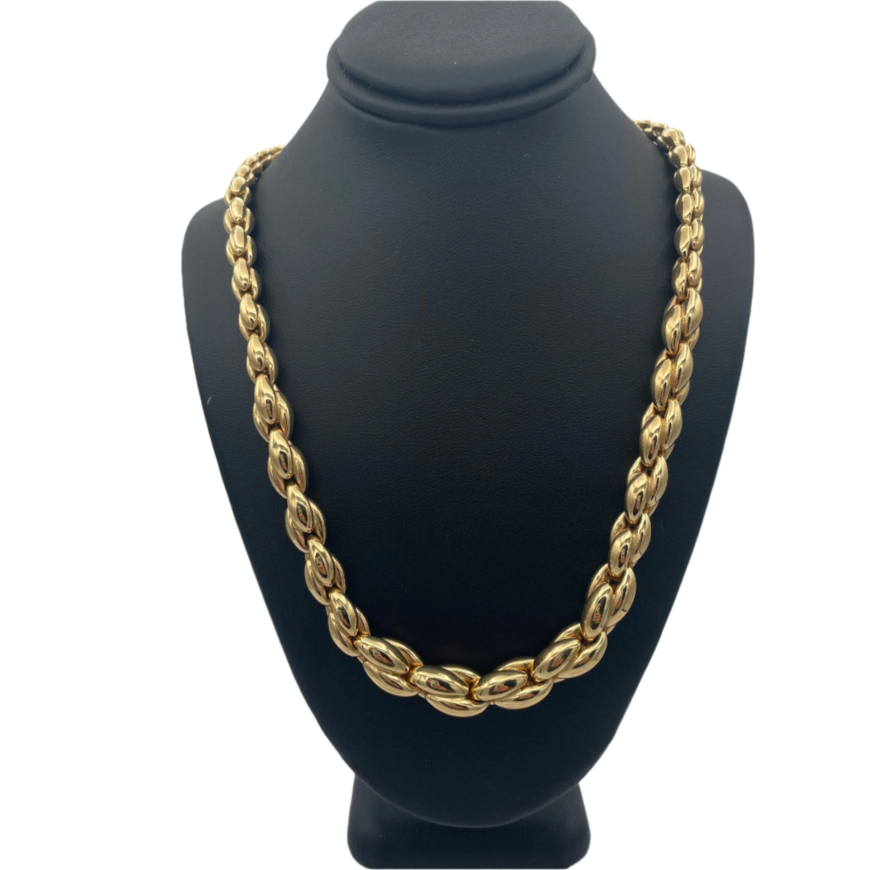 VINTAGE ITALIAN 18K YELLOW GOLD GRADUATED FANCY LINK
