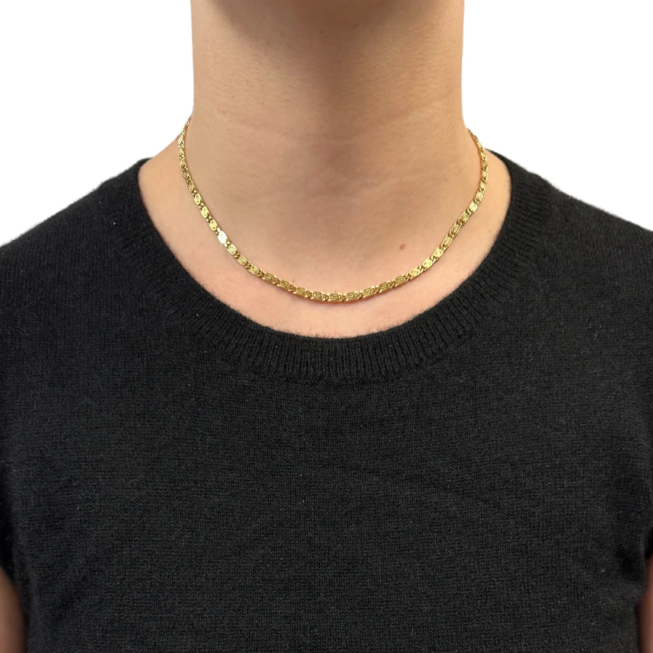 Vintage Italian 'Balestra' 18k Gold Fancy 'S' Link Chain Necklace