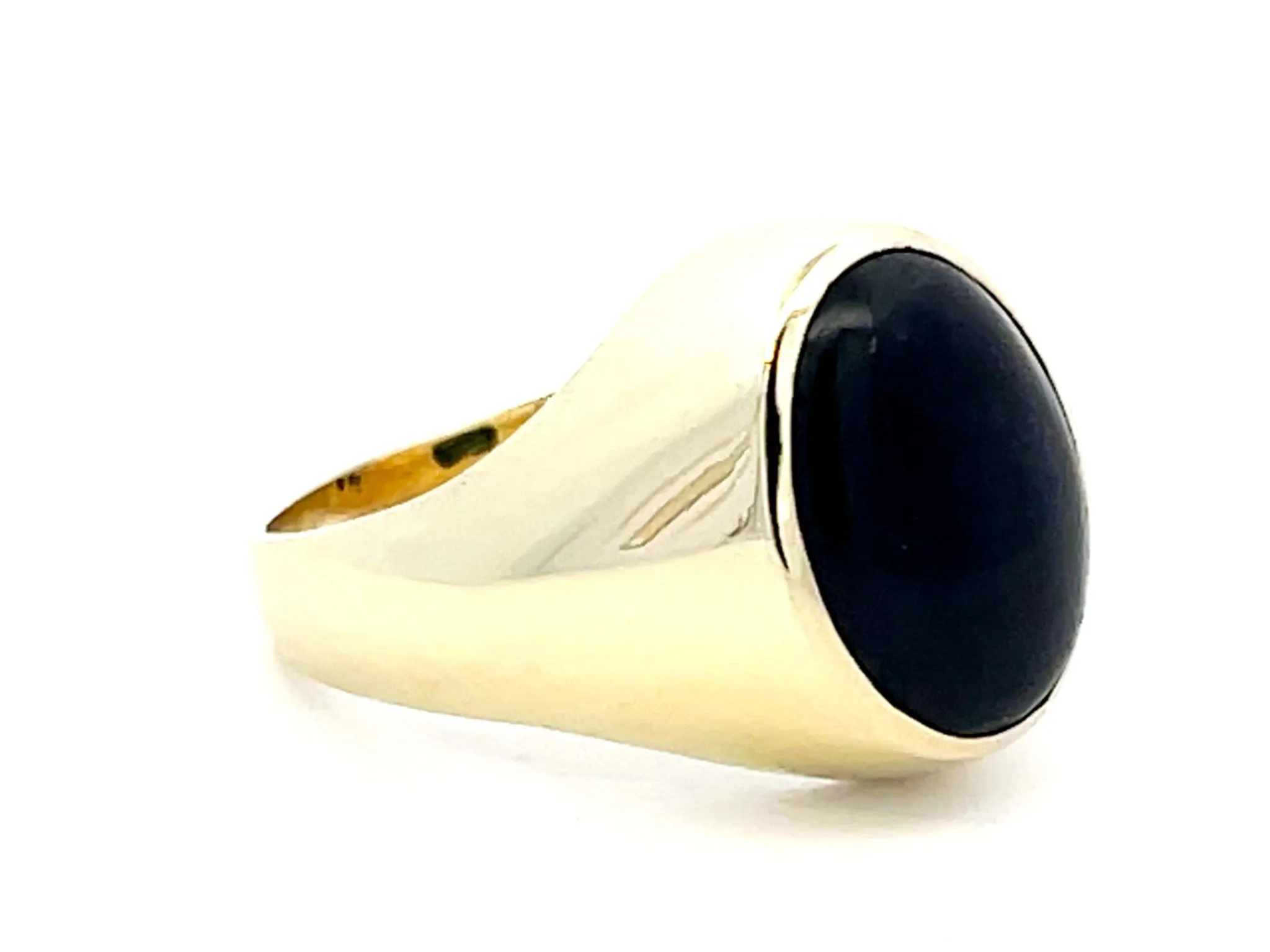 Vintage Men's Black Onyx Ring in 14k Yellow Gold