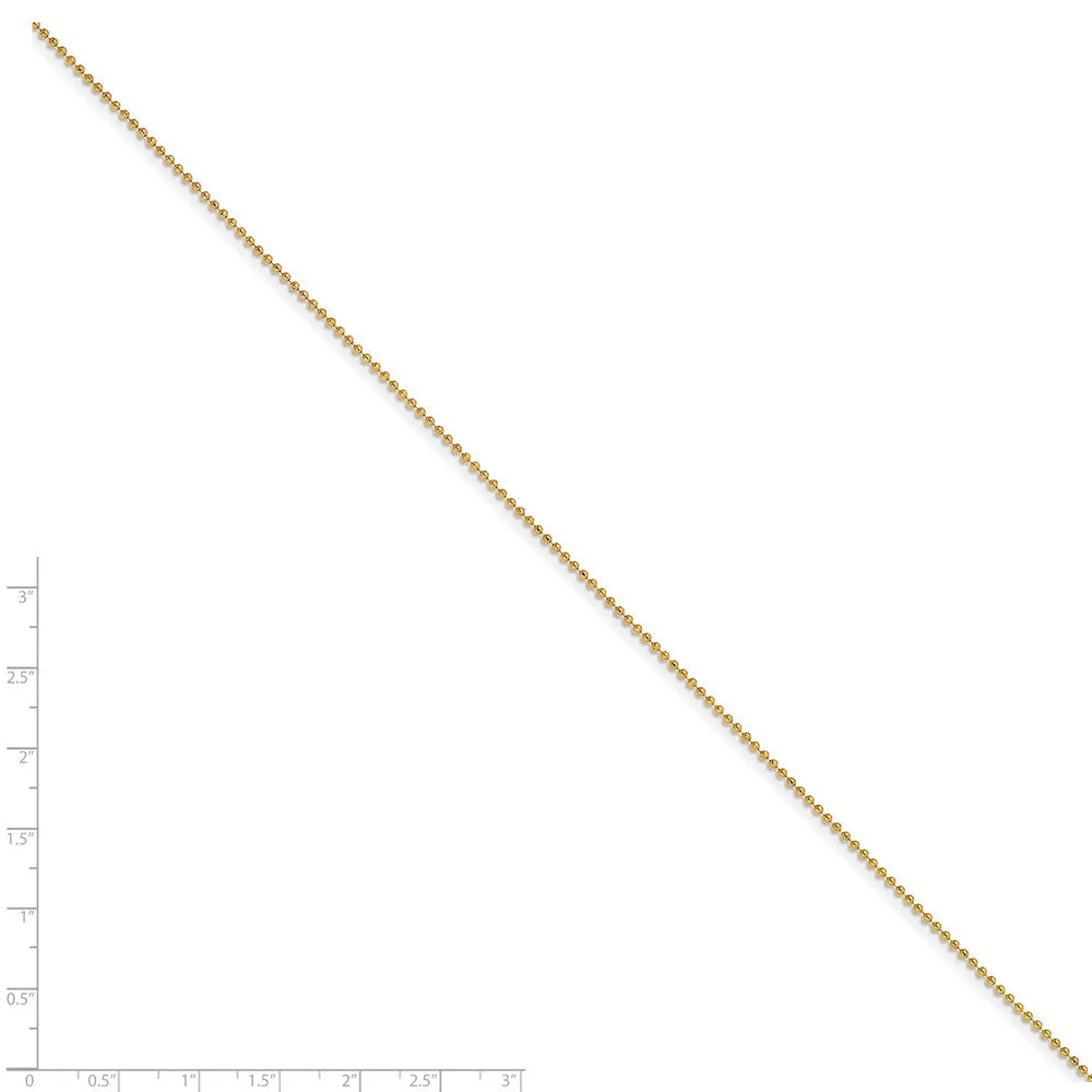 Yellow Rhodium over Brass 1.50mm Plated Ball Chain | SRN211
